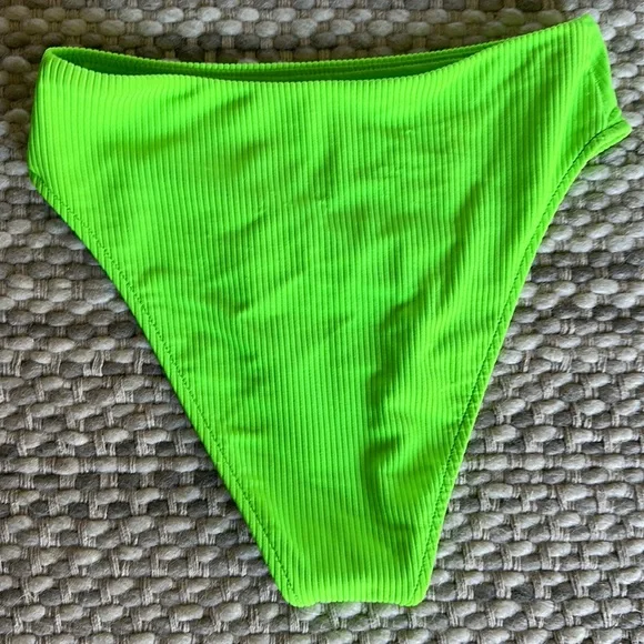 Frankie’s Bikinis Jenna High Waist Bikini Bottom Size S Neon Green - Picture 3 of 5